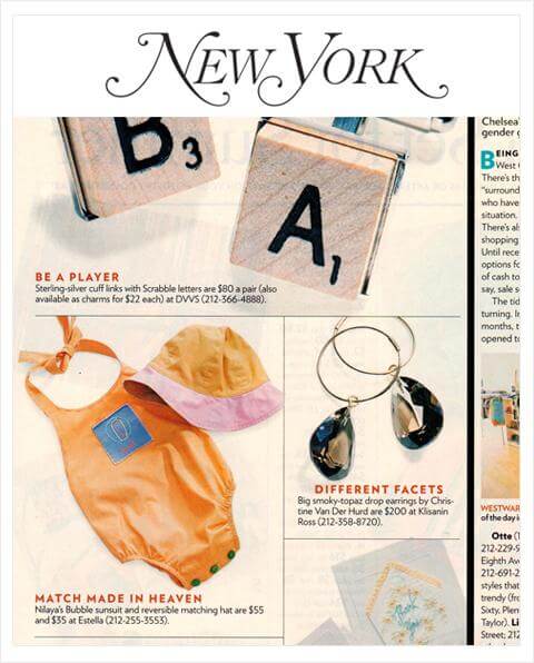 Baby onesie from Estella in 'New York Magazine'